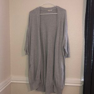 Very Cozy & Lightweight Grey 3/4 Sleeve Long Cardi